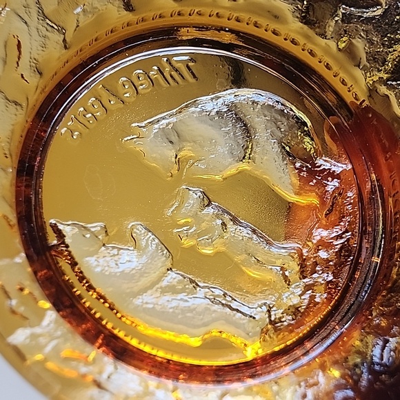 VTG. Mother Goose Nursery Rhymes, Tiara Amber Glass, Children's Plates. - Picture 14 of 16